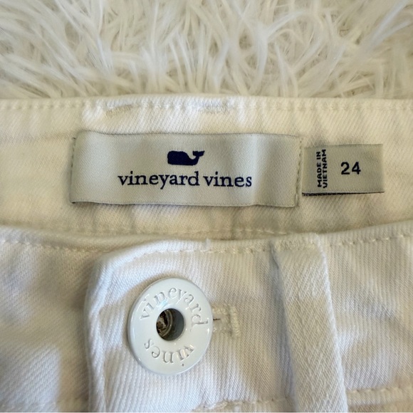 Vineyard Vines White Cutoff Denim Shorts 24 Frayed Hem Spring Summer - Picture 2 of 8
